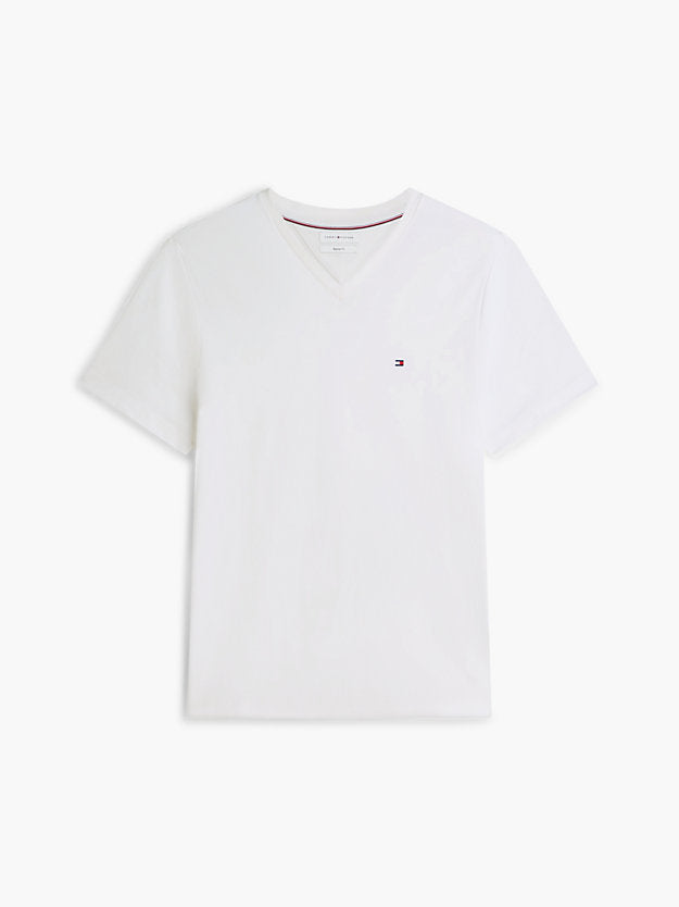 Flag Embroidery V-Neck T-Shirt