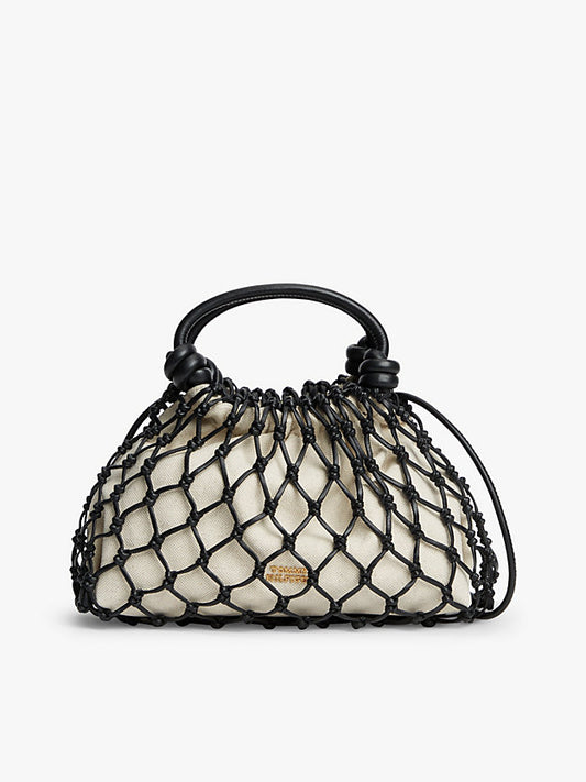 Soft Leather Macrame Crossbody Bag
