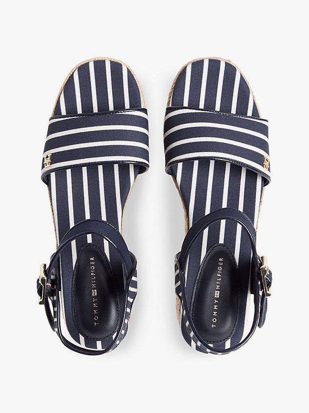 Breton Stripe Platform Wedge Espadrilles