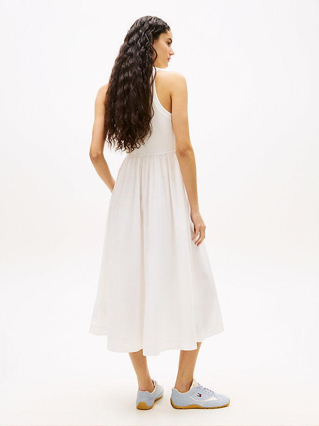 Slim Sleeveless Poplin Maxi Dress