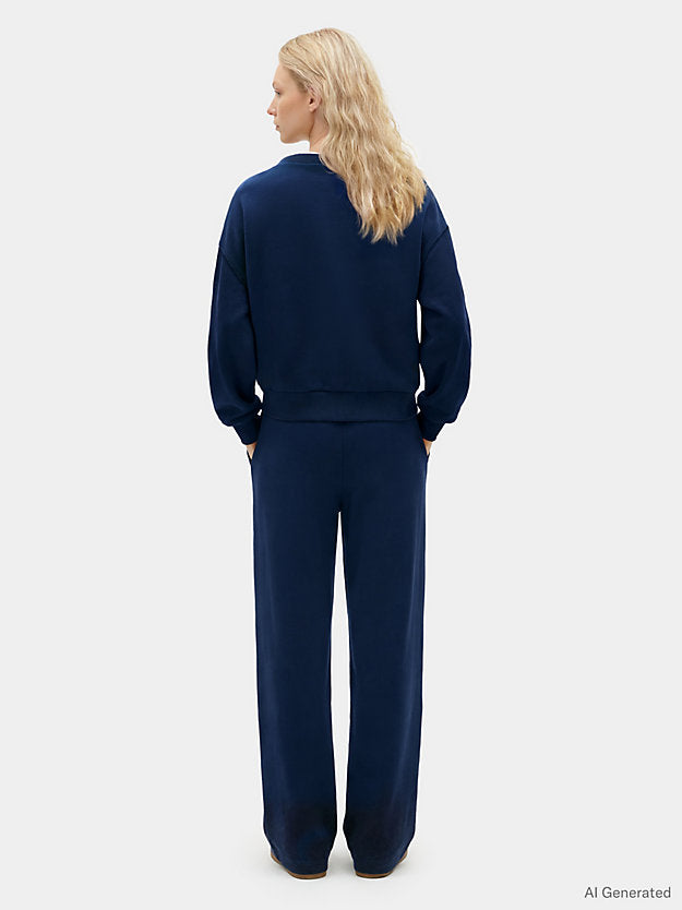 Logo Relaxed Boat Neck Sweatshirt