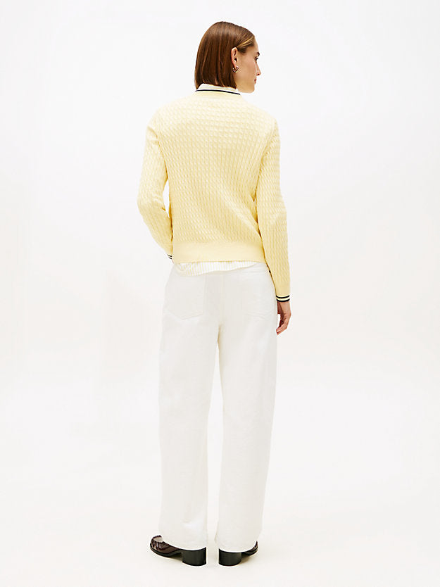 Cable Knit V-Neck Jumper