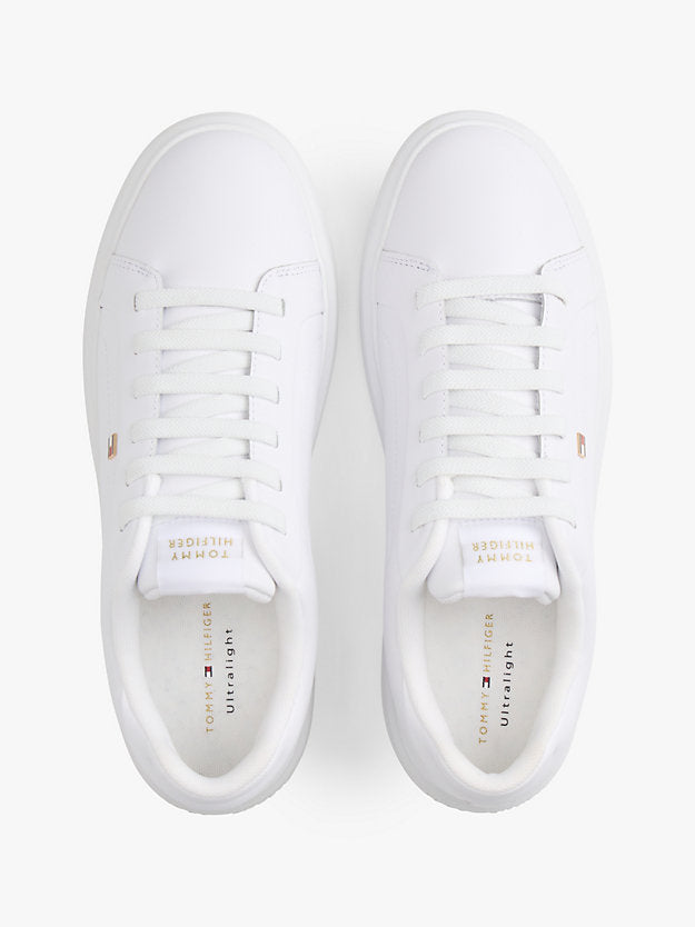 Lightweight Leather Cupsole Court Trainers