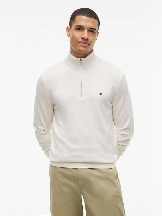 Flag Embroidery Quarter-Zip Jumper