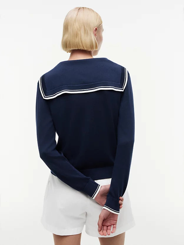 Relaxed Sailor Collar Jumper WiSilk