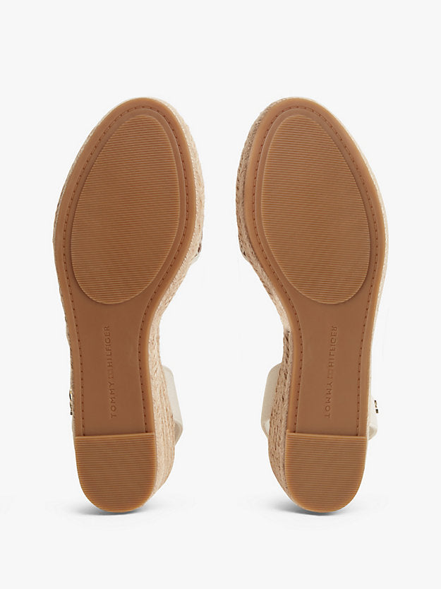 Logo Plaque Jacquard Wedge Heel Espadrilles