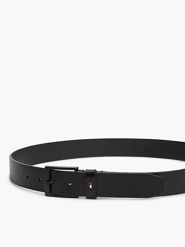 Enamel Flag Square Buckle Leather Belt