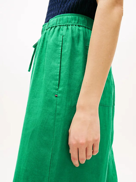Relaxed Wide Leg Pure Linen Trousers