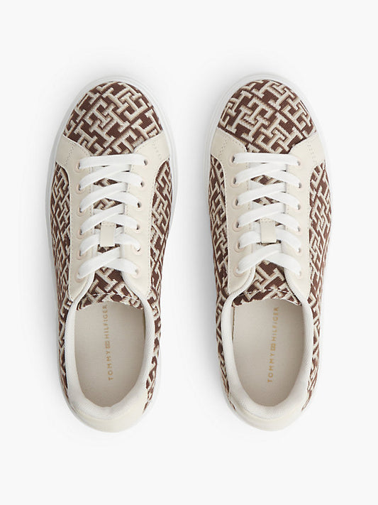 Monogram Platform Textile Trainers