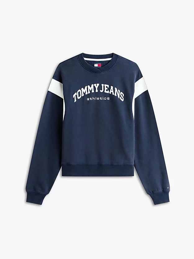 Contrast Logo Embroidery Boxy Sweatshirt