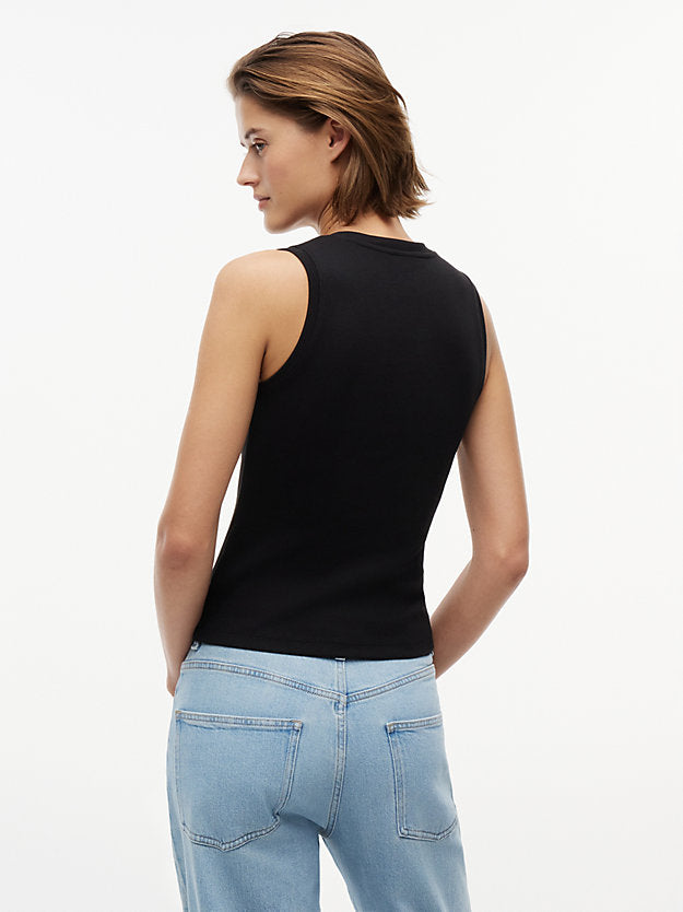 Ribbed Scoop Neck Slim Tank Top