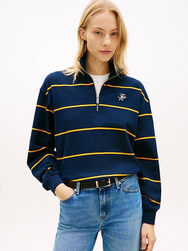 Logo Embroidery Terry Quarter-Zip Jumper