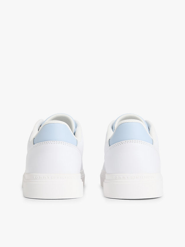 Leather Metallic Logo Cupsole Trainers