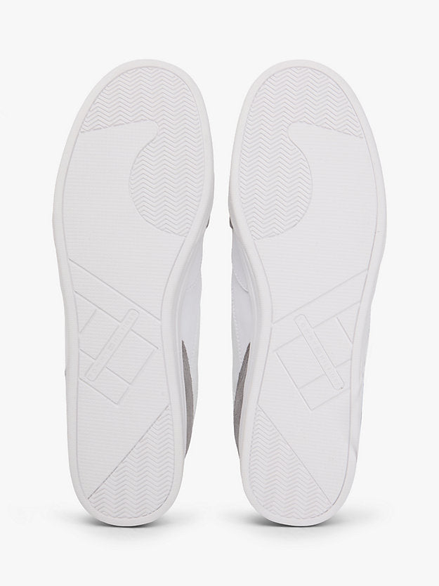 Mixed Texture Cupsole Trainers WiLeather