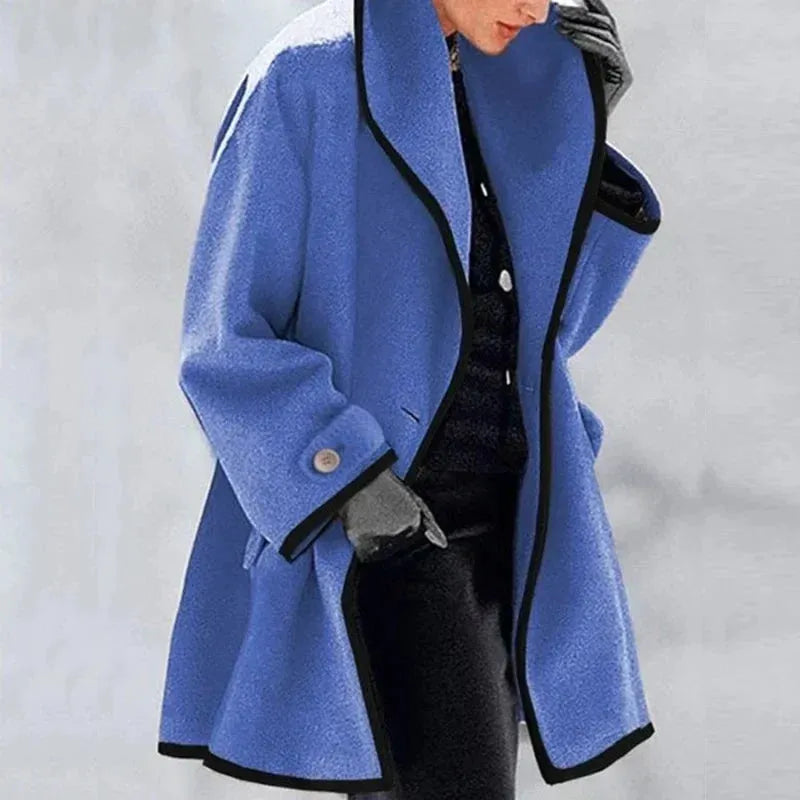 Lässiger Oversize-Kapuzenmantel für Damen mit Knöpfen