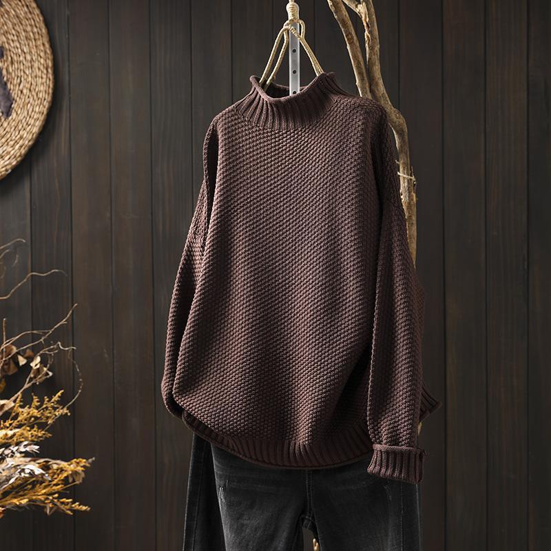 Rollkragenpullover mit dreidimensionalem Rautenstrickmuster