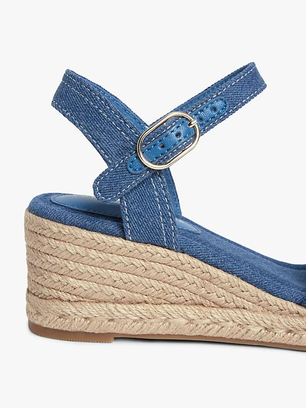 Canvas Denim Wedge Espadrilles
