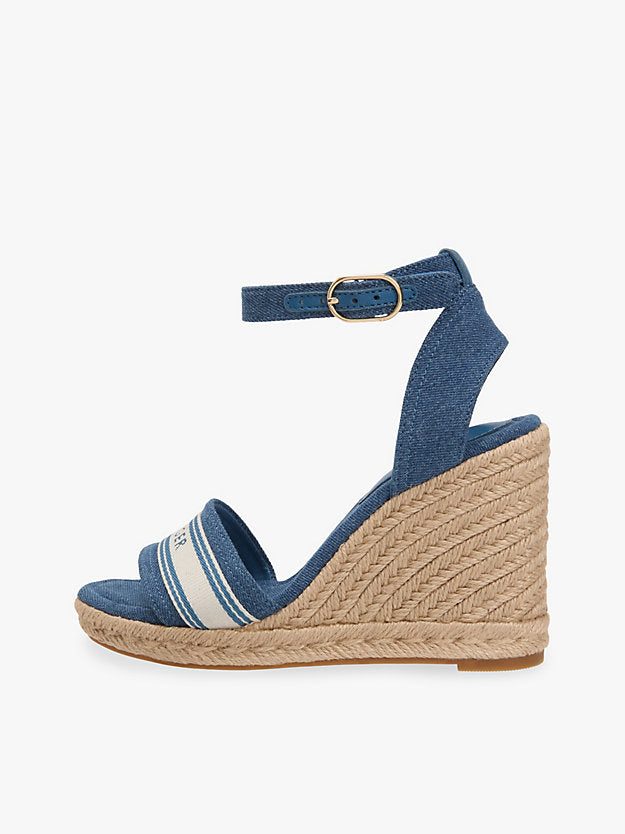 Canvas Denim Wedge Espadrilles