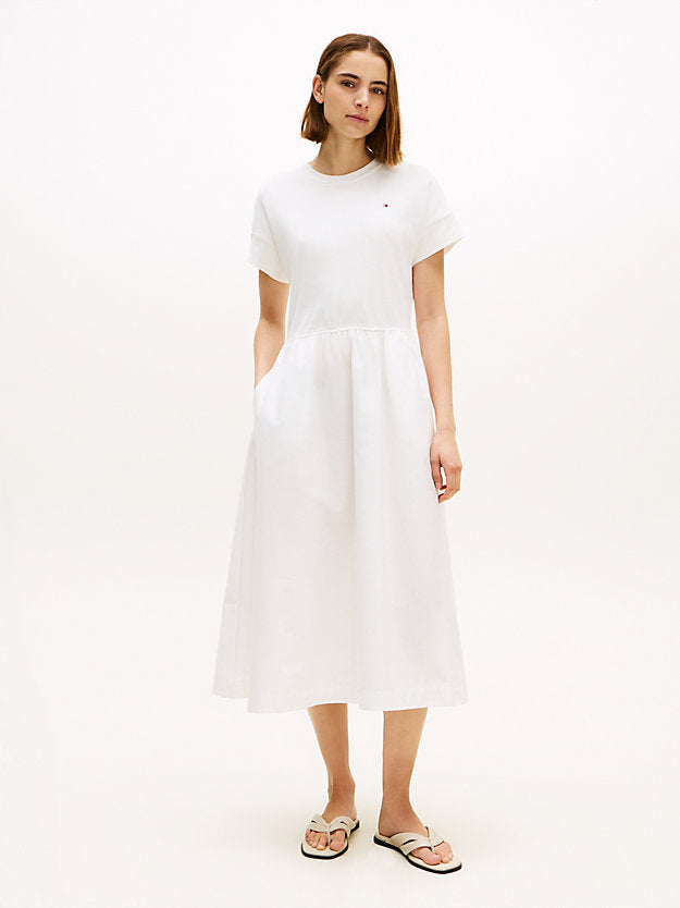 Contrast Fit And Flare Midi Dress