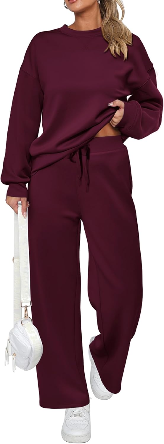 Ensemble décontracté deux pièces en coton pour femme : sweat-shirt oversize demi-zippé et pantalon de survêtement large