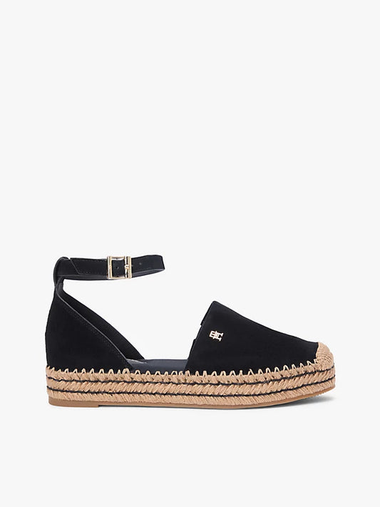 Suede Ankle Strap Platform Espadrilles