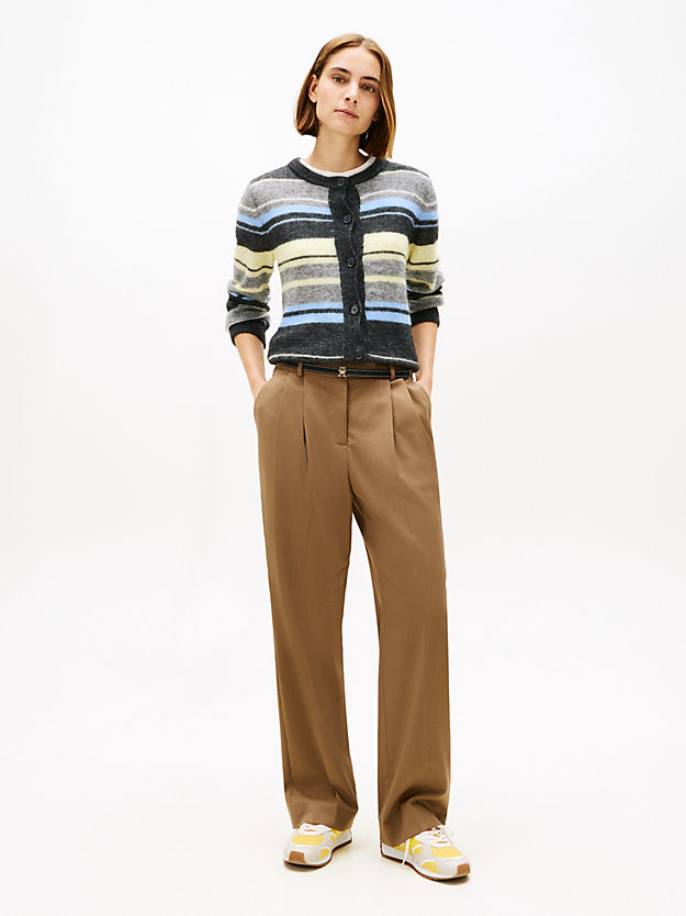 Alpaca Blend Crew Neck Cardigan