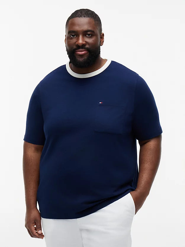 Plus Mesh Collar Jersey T-Shirt