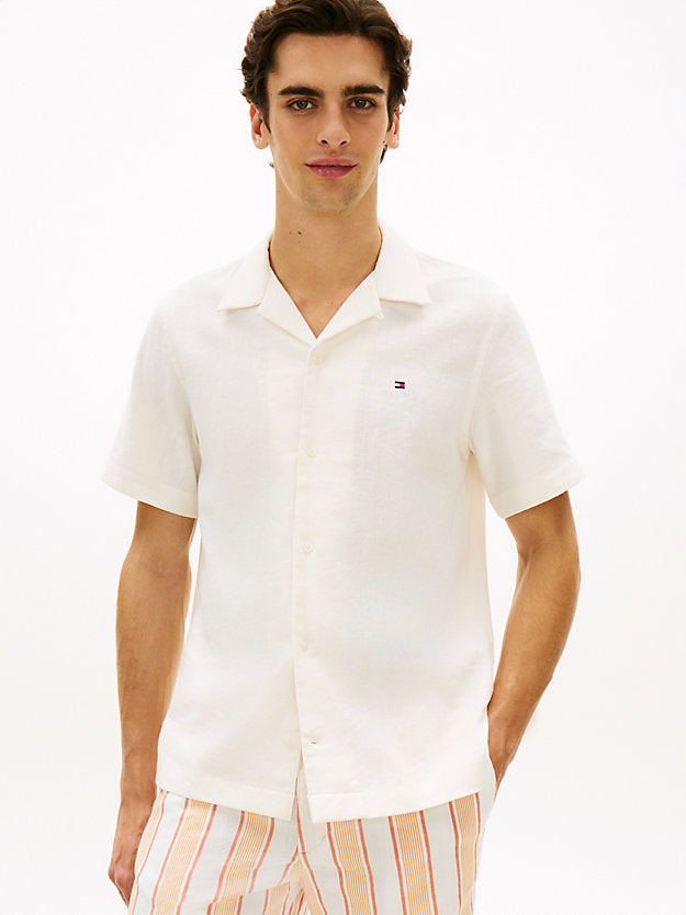 Regular Fit Linen Blend Short Sleeve Shirt