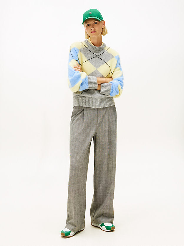 Argyle Oversized Alpaca Blend Jumper
