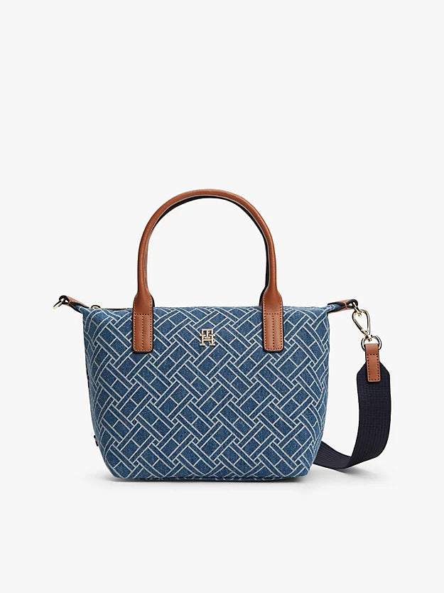 Flag Denim Crossbody Tote Bag