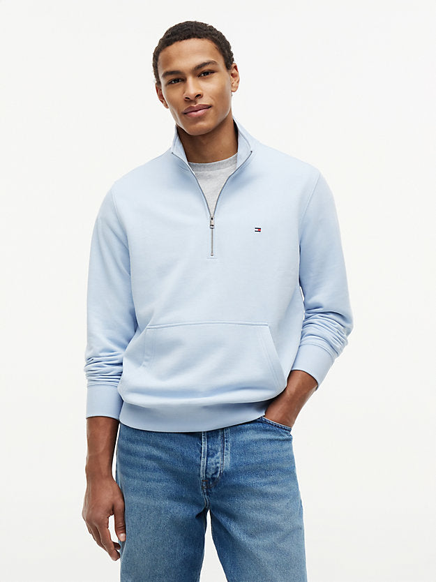 Flag Embroidery Terry Quarter-Zip Sweatshirt