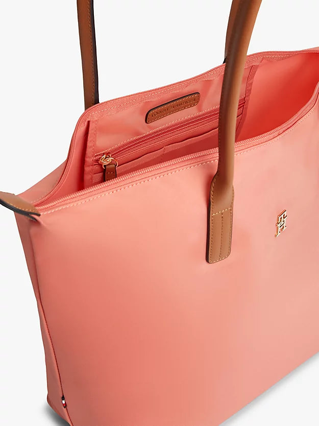 Monogram Contrast Handle Tote Bag
