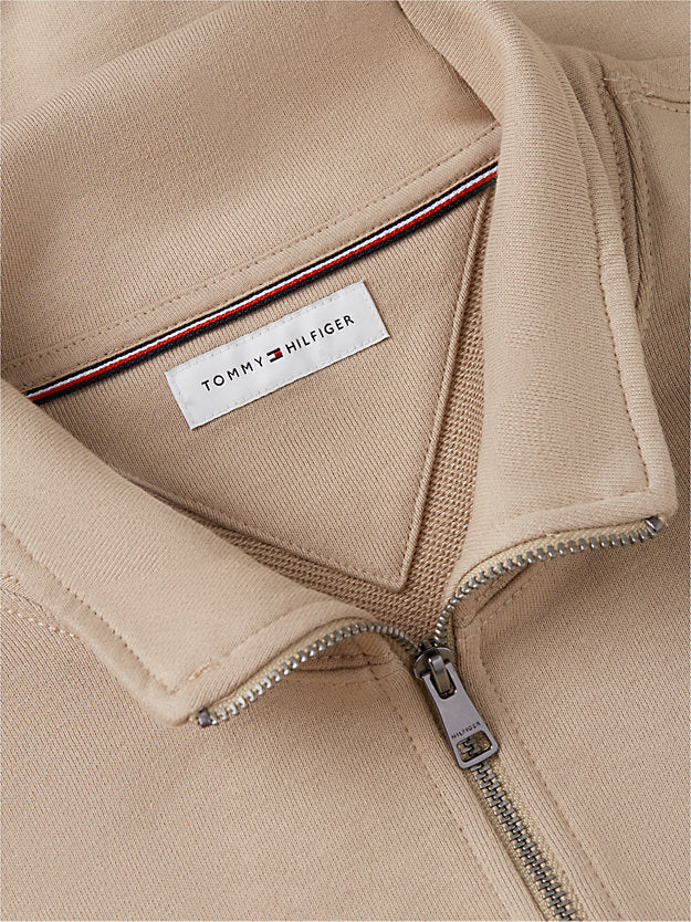 Flag Embroidery Terry Quarter-Zip Sweatshirt