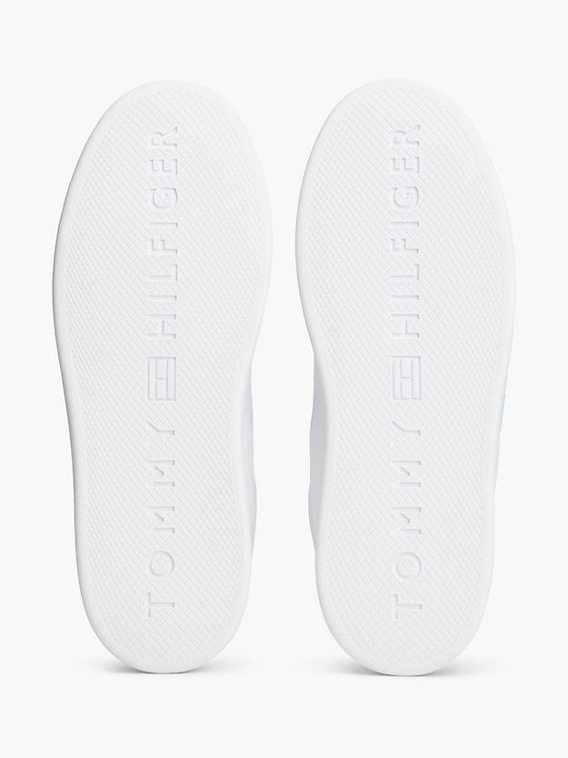 Metallic Logo Canvas Platform Trainers