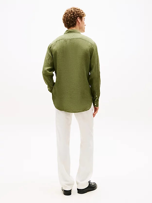 Regular Fit Washed Pure Linen Shirt