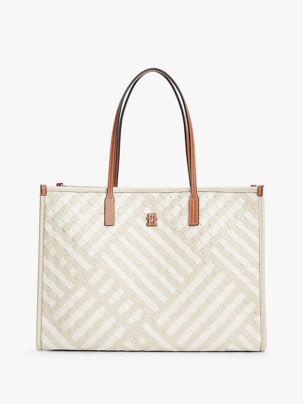 City Monogram Woven Tote Bag