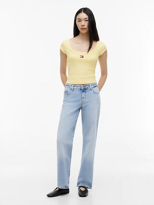 Faded Low Rise Straight Leg Jeans