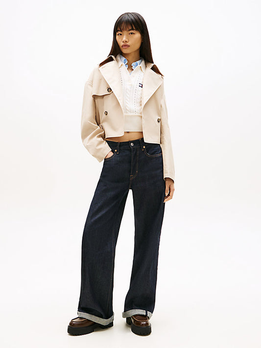 Water Repellent Relaxed Short Trench Coat