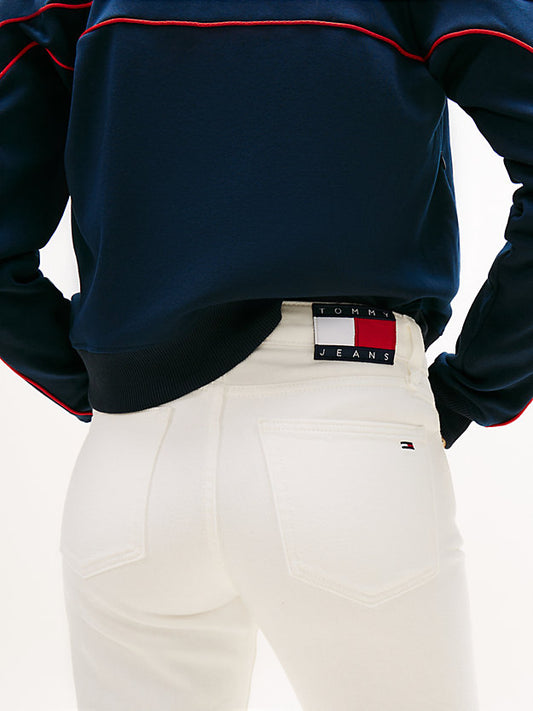 Mid Rise Slim White Jeans