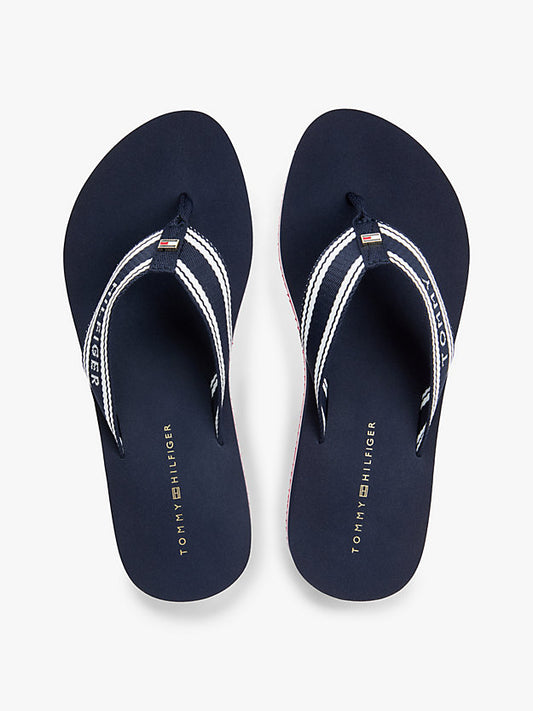 Webbing Strap Signature Wedge Flip-Flops