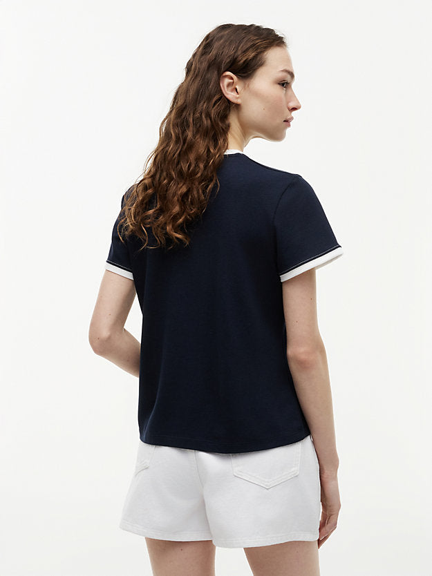 Logo Embroidery Ringer T-Shirt