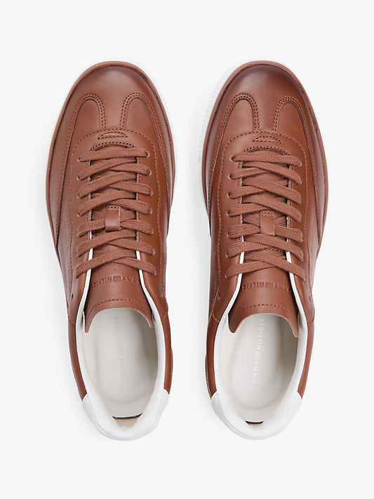 Luxe Metallic Logo Leather Trainers