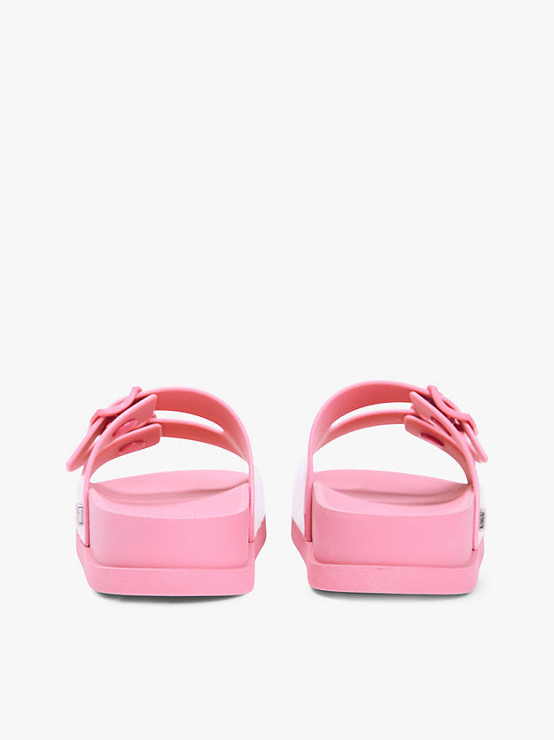 Double Buckle Strap Jelly Slides