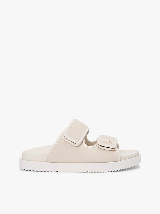 Leather Double Strap Serrated Sandals