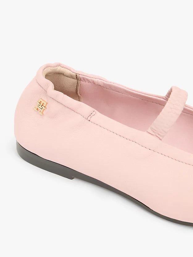 Leather Elasticated Strap Ballerinas
