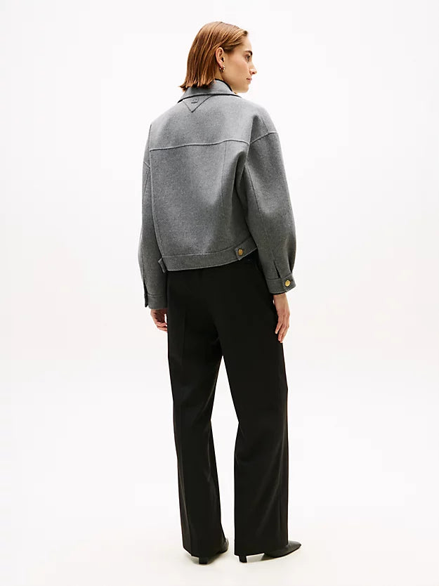Wool Blend Double Breasted Peacoat