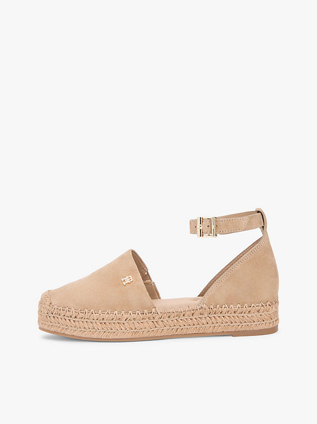 Suede Ankle Strap Platform Espadrilles