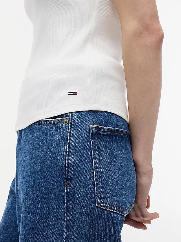 Logo Ribbed Slim Tank Top