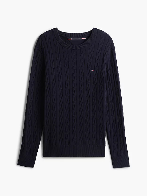 Flag Embroidery Cable Knit Jumper