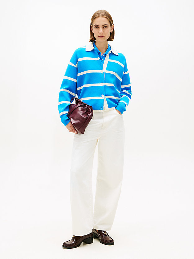 Pure Wool Oversized Rugby Cardigan